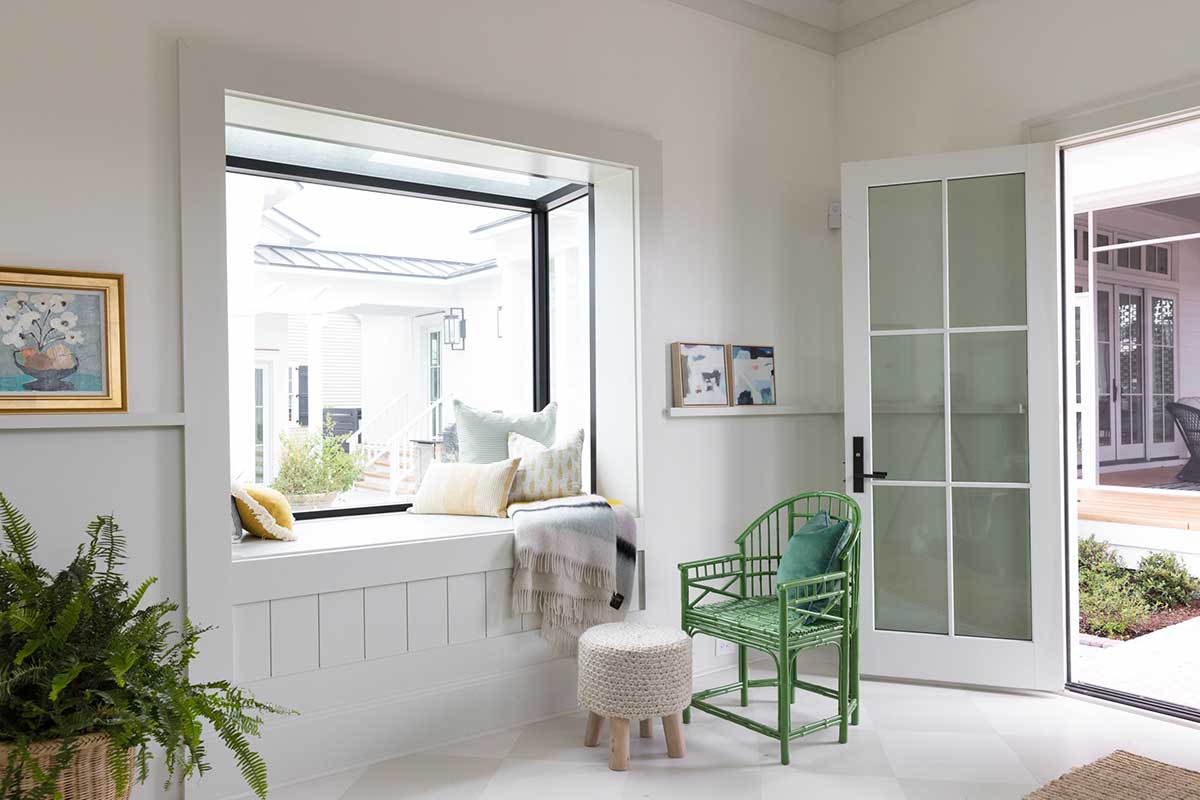 Room with Marvin Skycove window box and Signature Ultimate Inswing French Doors