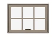 Elevate Awning Narrow Frame Window Exterior View in Pebble Gray