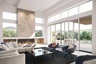 Interior of home with Marvin Signature Modern Multi-Slide Door and direct glaze windows