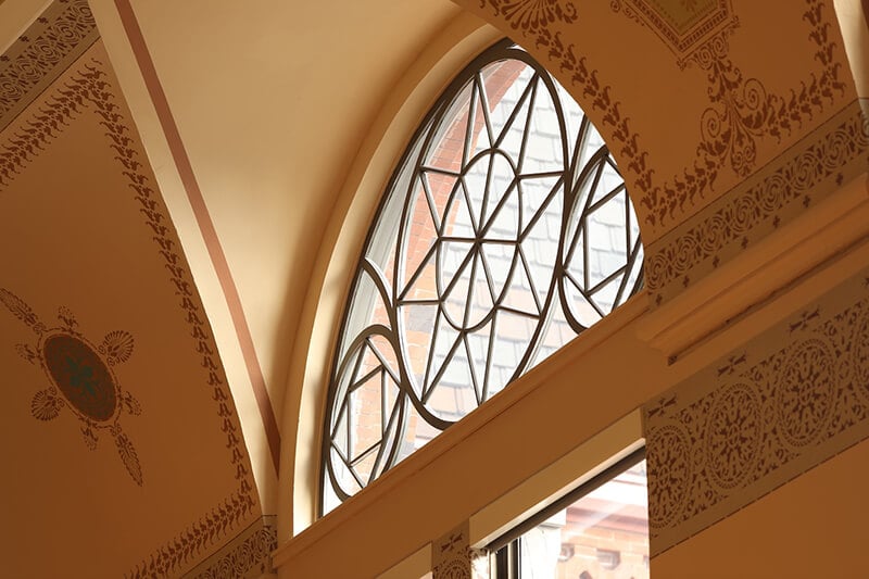 Cincinnati Music Hall with Historically accurate custom Marvin Tracery Window