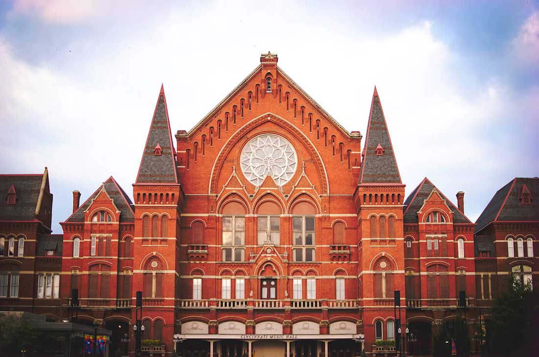 Cincinnati Music Hall with Historically accurate custom Marvin Windows