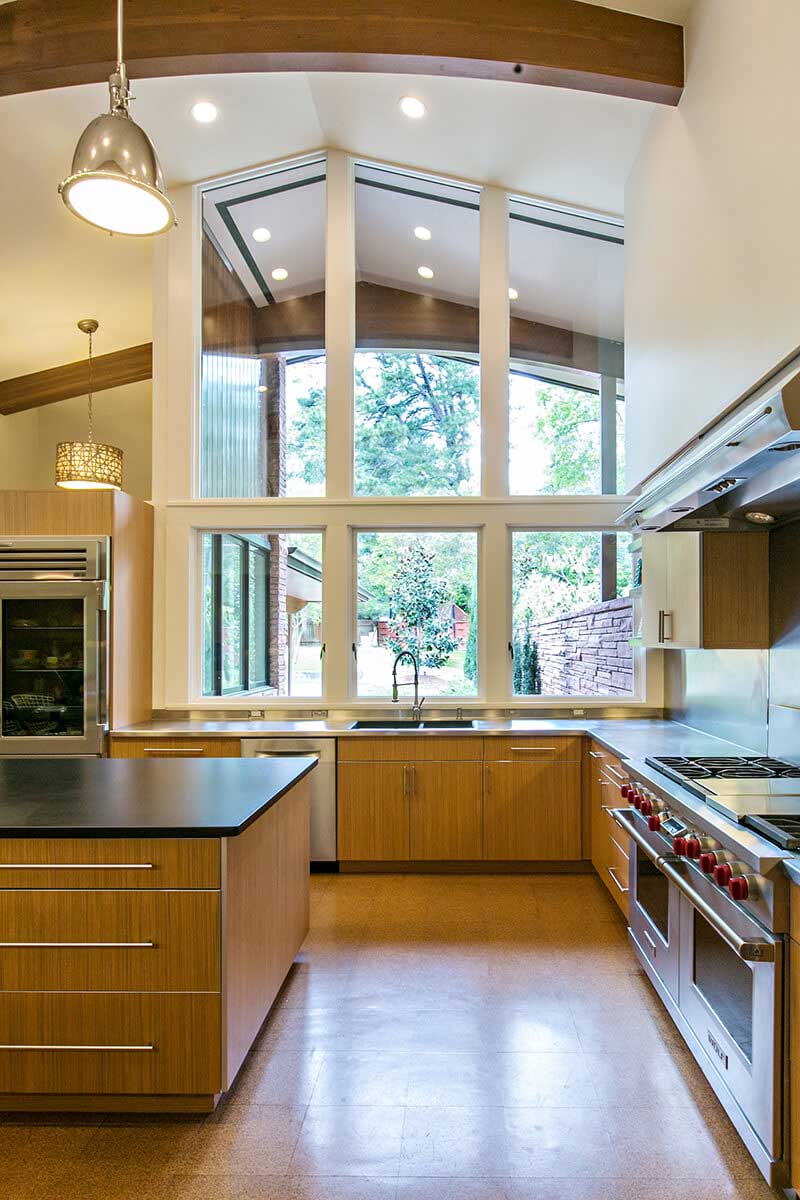 Interior of kitchen in Modern style home with Marvin Windows and Doors