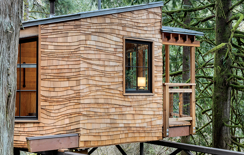The Ananda Treehouse, an ADA accessible treehouse just outside of Seattle, featuring Marvin windows.