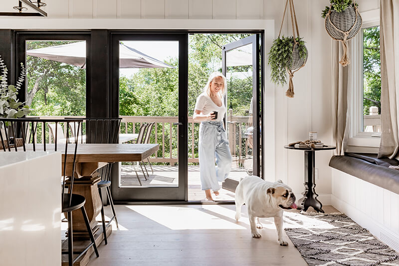 Minneapolis realtor and kitchen designer Katie Kurtz’s kitchen featuring Marvin French patio doors.