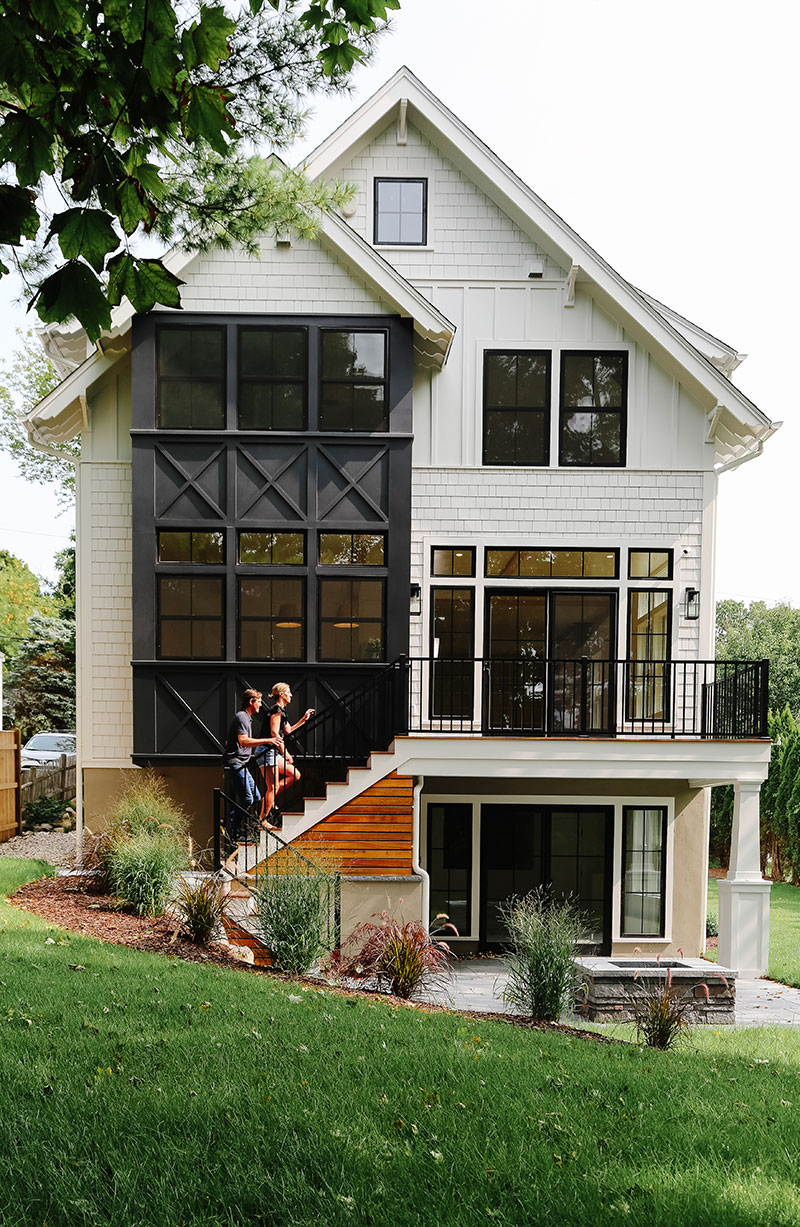 A California-style bungalow in New England, featuring Marvin Elevate windows. 