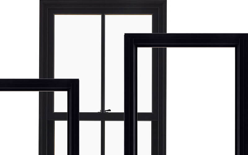 Black Windows With Black Trim Creates A Bold Focal Point