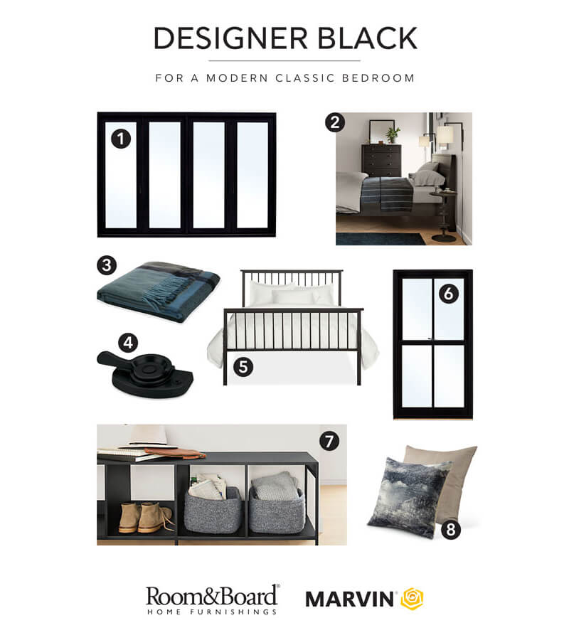 Marvin and Room&Board Home Furnishings Designer Black Bedroom Combinations
