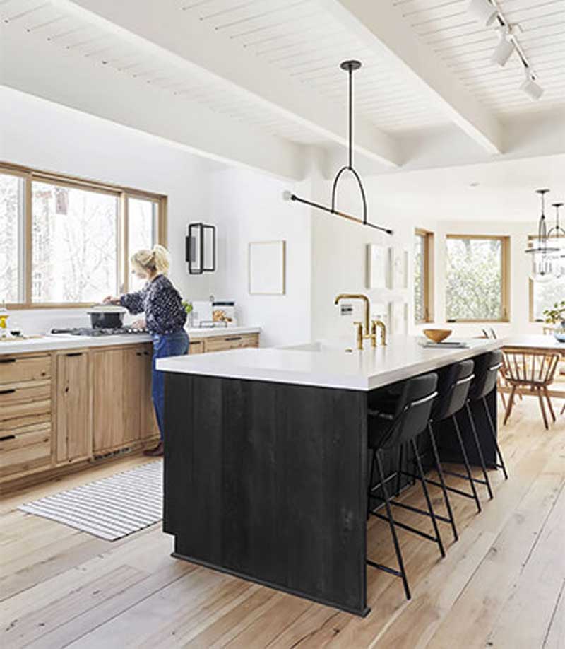 Emily Henderson's open concept kitchen at her Mountain Home