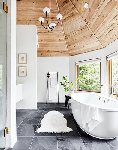 Emily Henderson's master bath at her Mountain Home