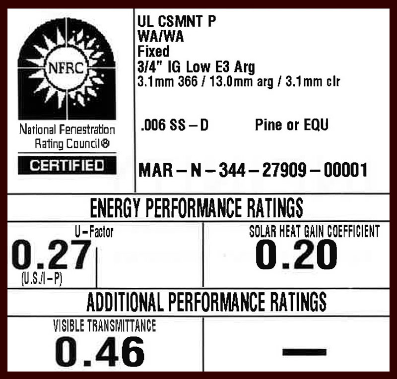 Window energy rating label