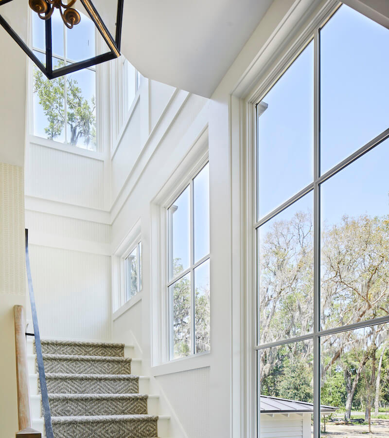 Stairwell of Southern home with Marvin Windows