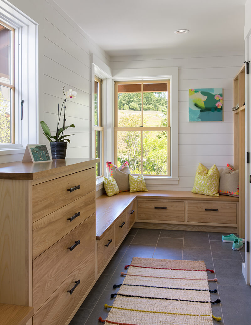 Mudroom with Marvin Mixed frame and sash window