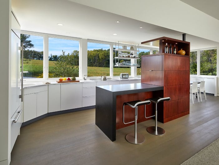 Modern farmhouse kitchen with multiple Marvin Windows