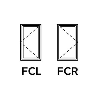 A diagram of FCL and FCR casement windows.