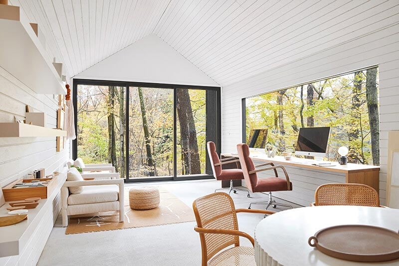 Designer Sarah Sherman Samuel’s nature-inspired home office.