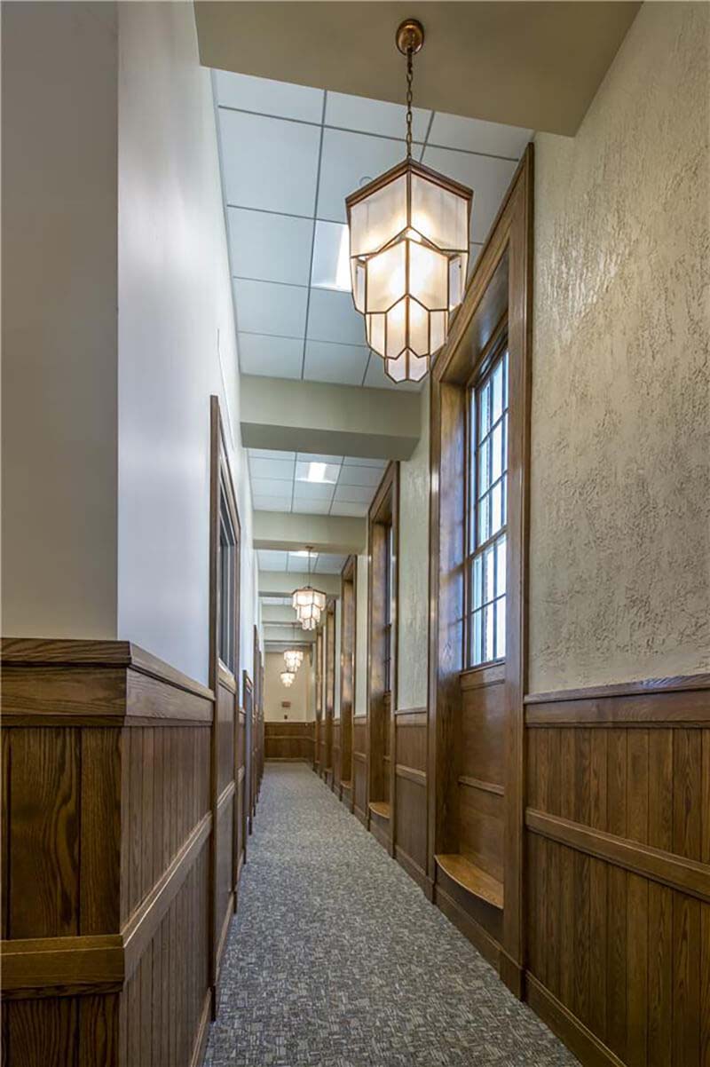 Interior hallway of Westborough Town Hall with Marvin Windows