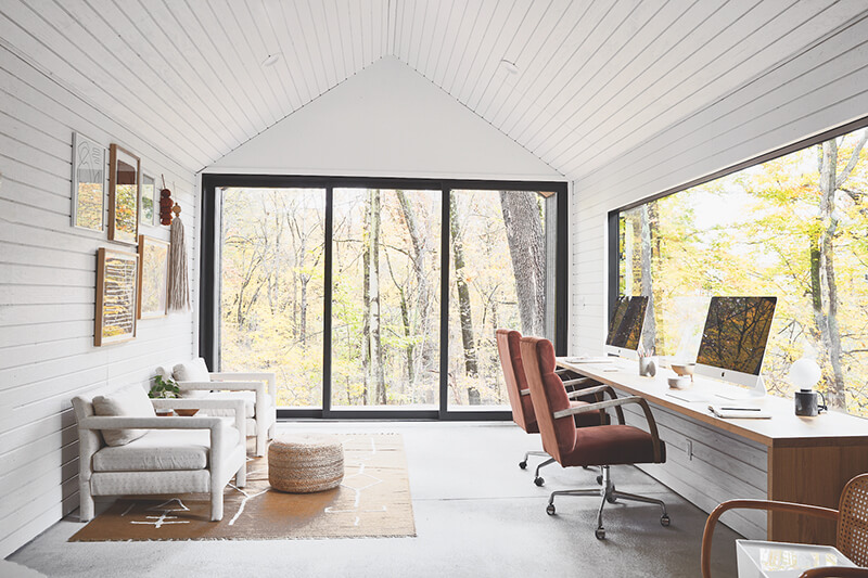Interior of Sarah Sherman Samuel's Nature Inspired Modern Home Office