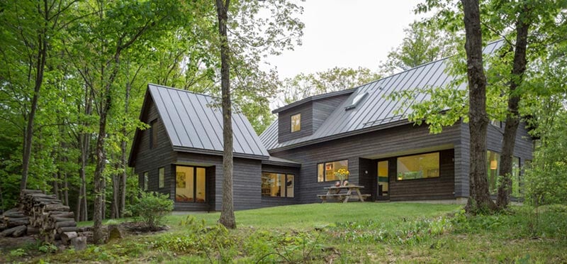 House in the woods with Marvin Windows