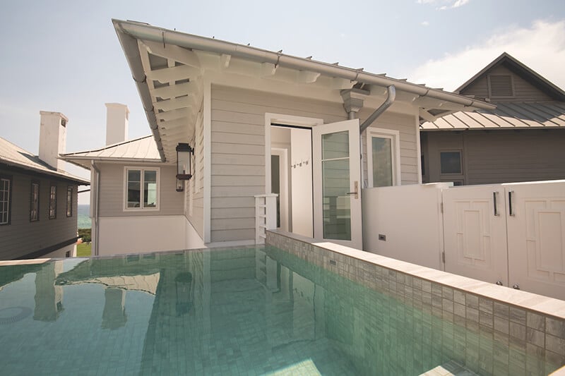 Vern Yip beach home with pool leading up to Marvin Door