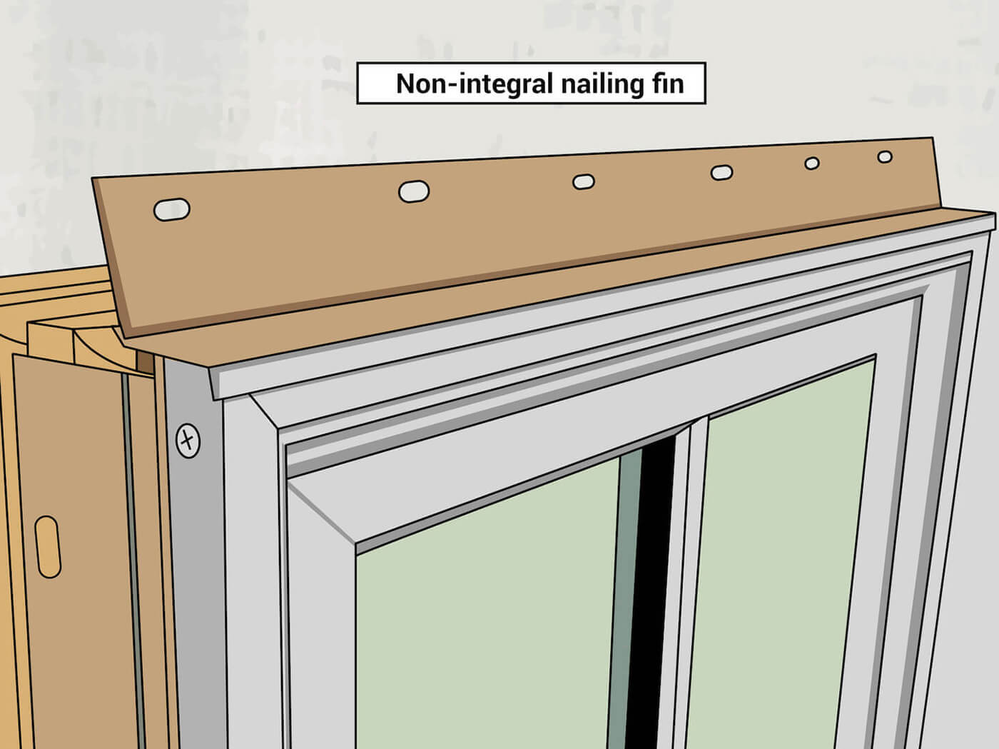 Rendering of Non Integral Nailing Fin on Marvin Window