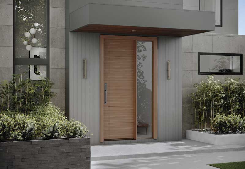 Modern Mahogany entry door from TruStile.