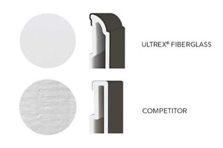 Comparison photos of Ultrex fiberglass vs. competitor