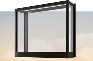 Product shot of Marvin Skycove Window Box with sky background underneath
