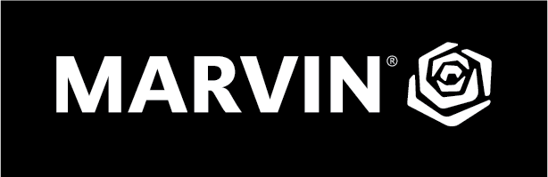 Marvin logo reversed black and white