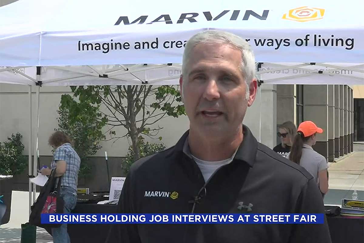 Marvin uses Street Fair crowd to recruit new hires