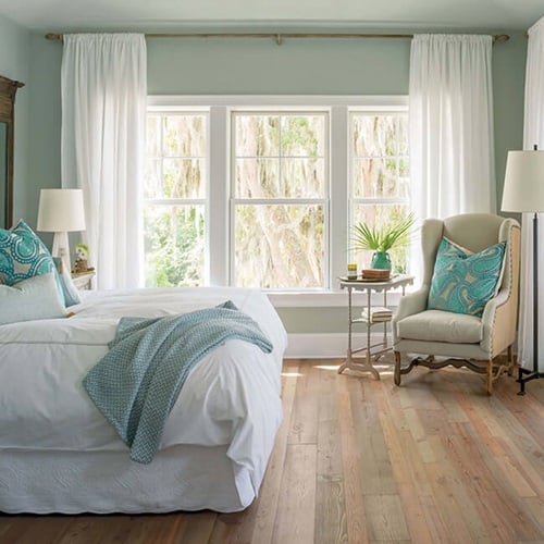 Cozy Bedroom With Marvin Elevate Double Hung Windows