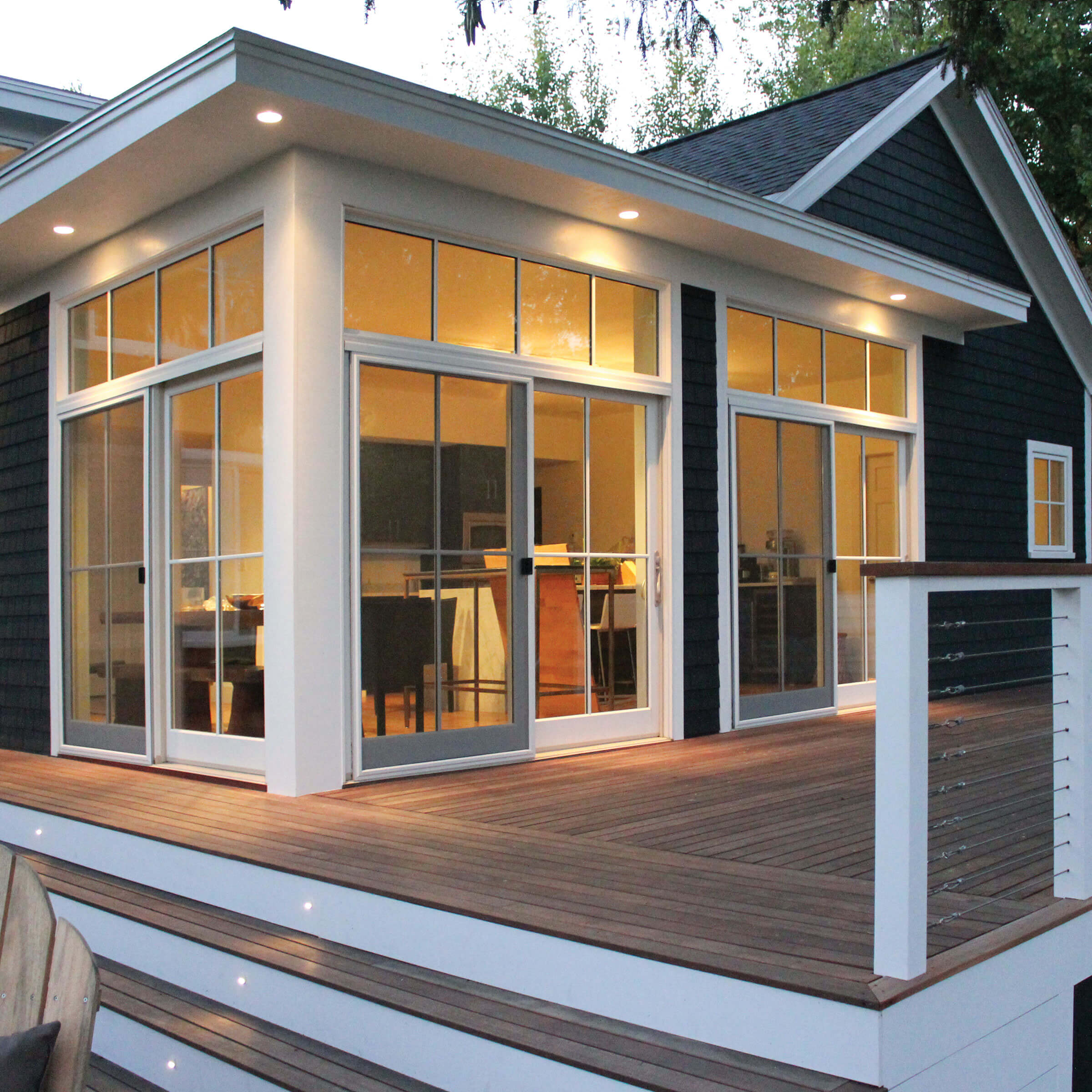 Lakehouse Deck With A Marvin Elevate Sliding French Door 