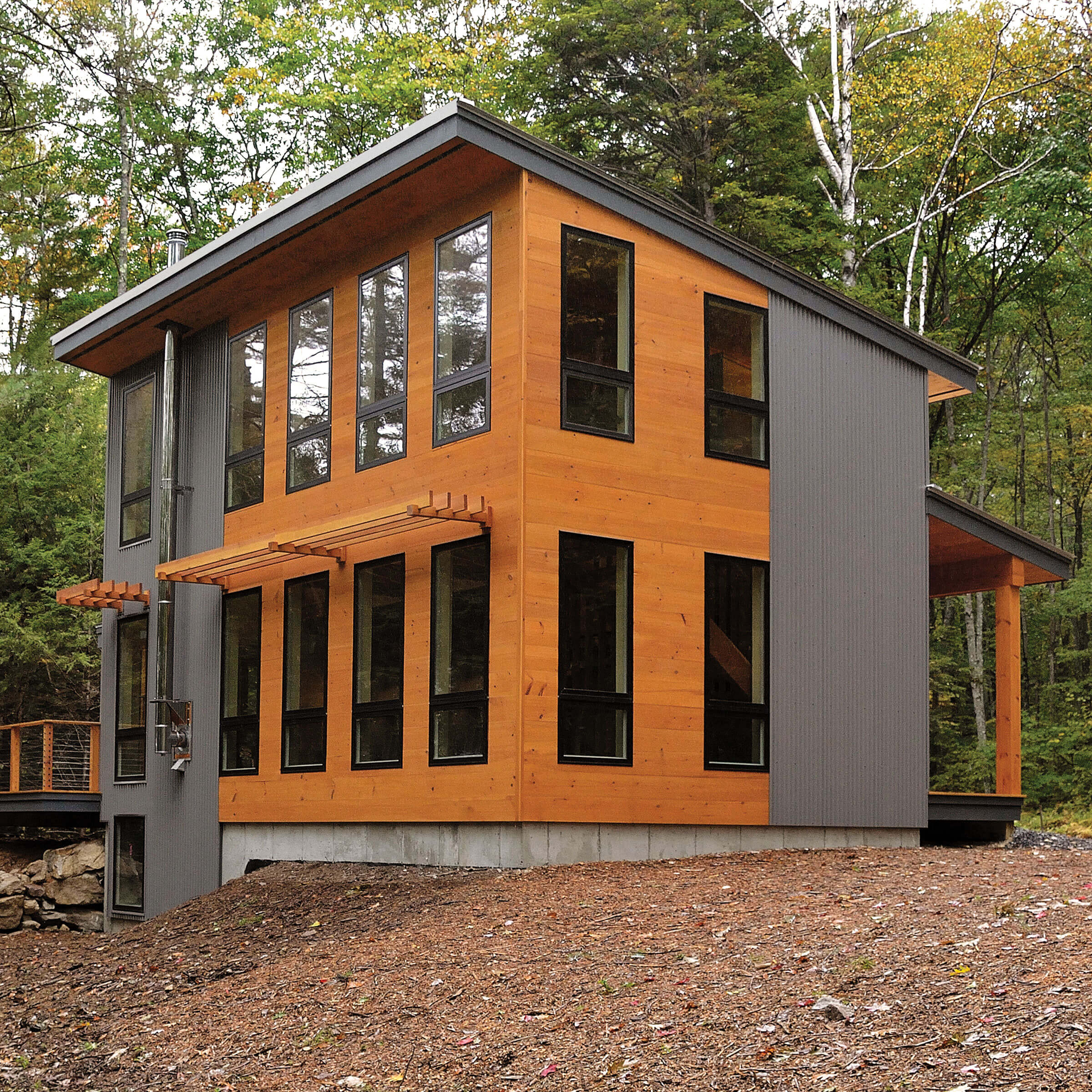 Contemporary Cabin With Marvin Essential Windows