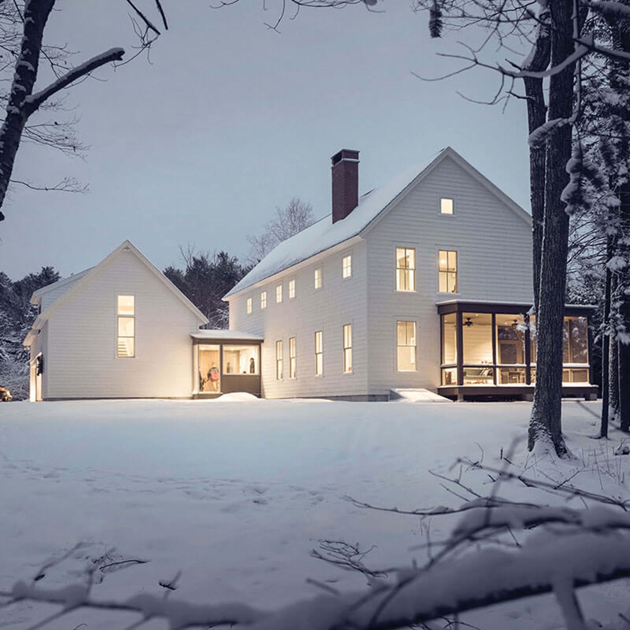 Snowy Exterior View Of Home with Marvin Elevate Windows and Doors