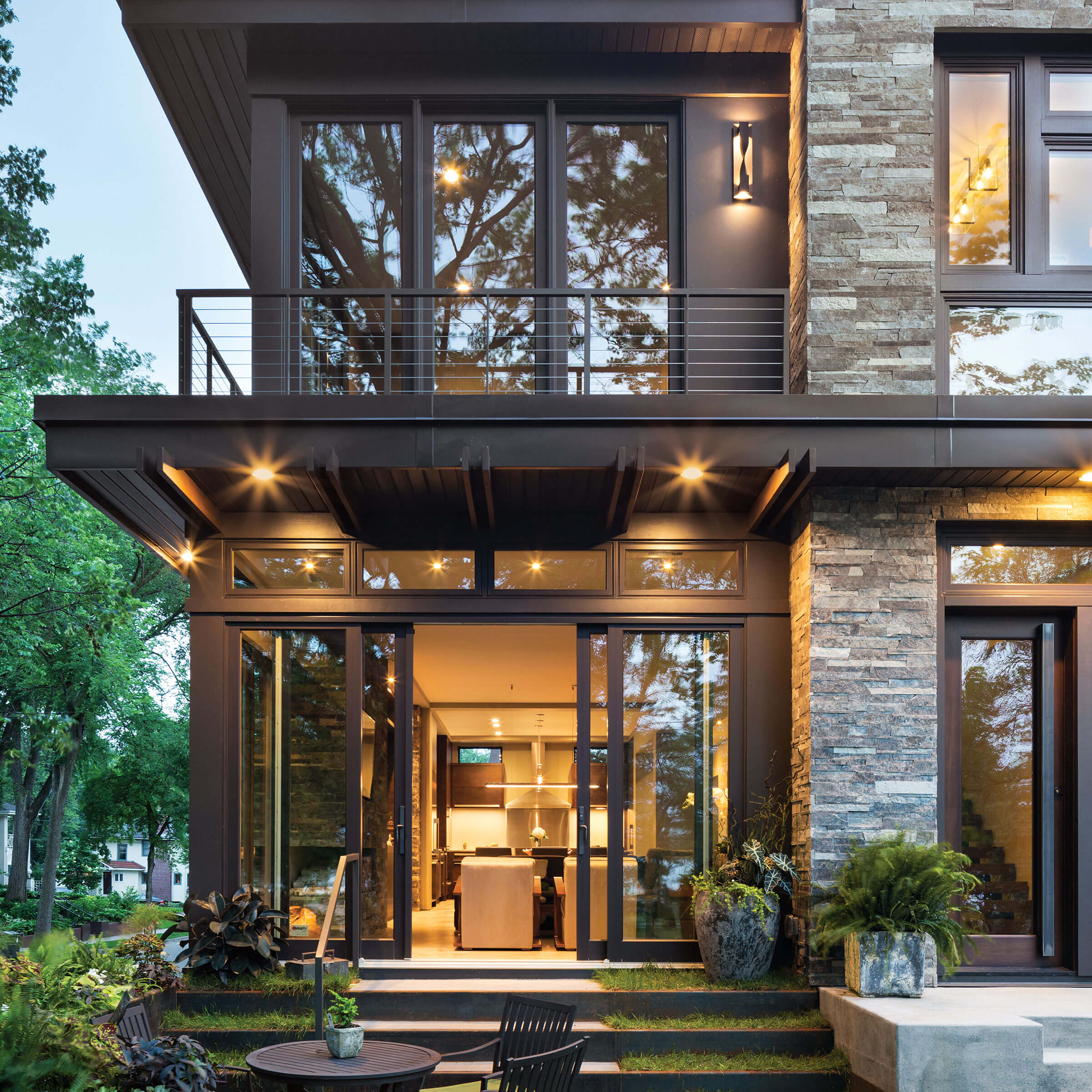 Contemporary Home With Elevate Swinging French Door