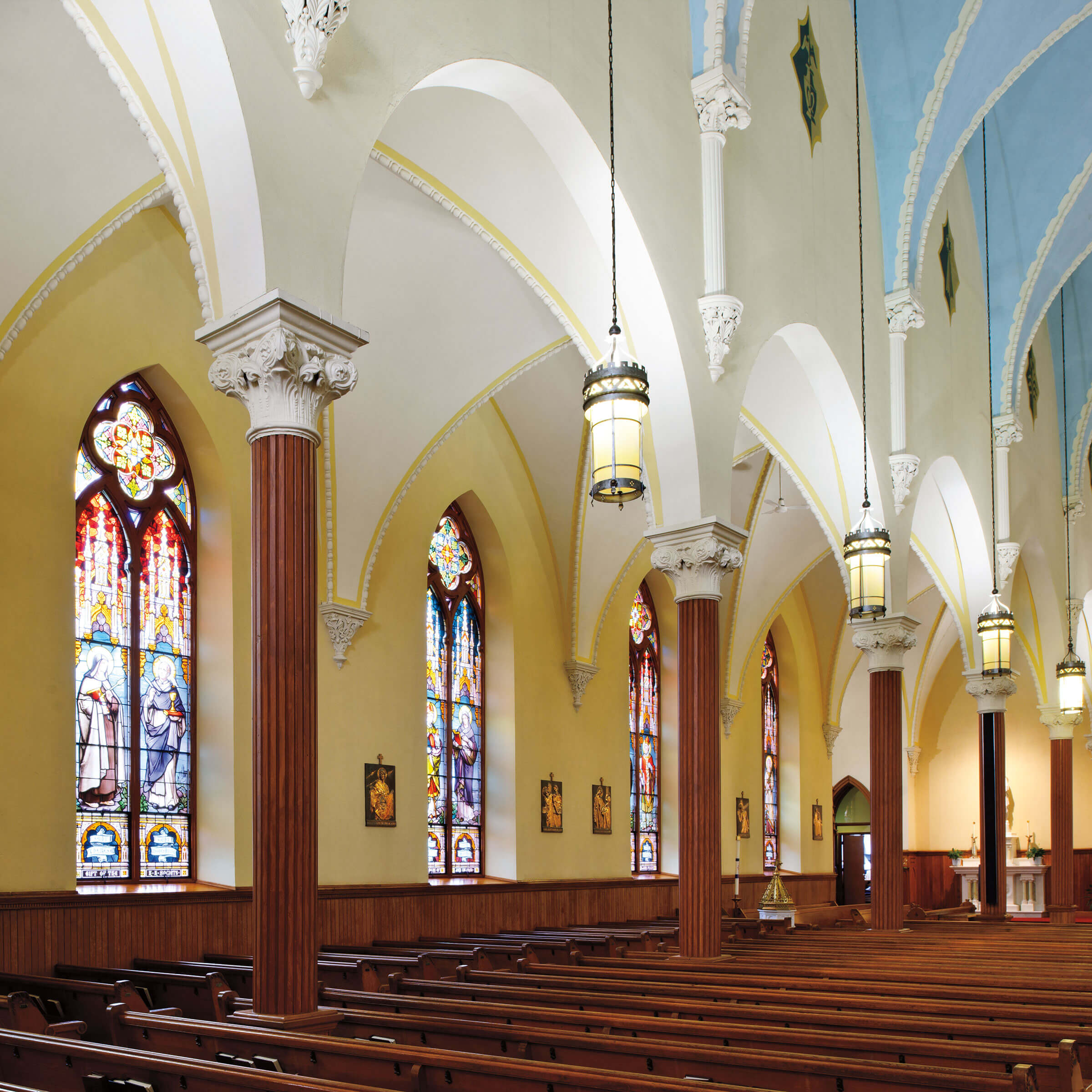 Interior View Of St. Mary's Catholic Church With Marvin Windows And Doors
