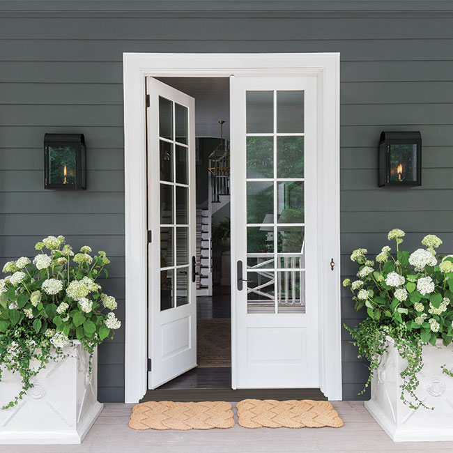Entrance of home with Marvin Ultimate Inswing French Door
