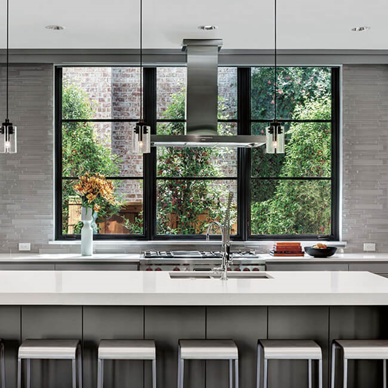 Contemporary Kitchen With Signature Ultimate Casement Narrow Frame Windows
