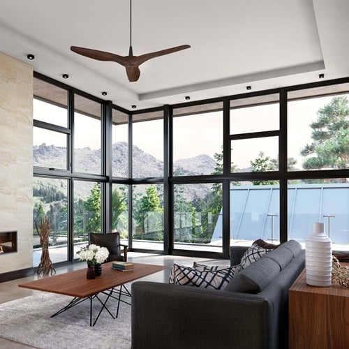 Contemporary Living Room With Signature Ultimate Corner Narrow Frame Windows 