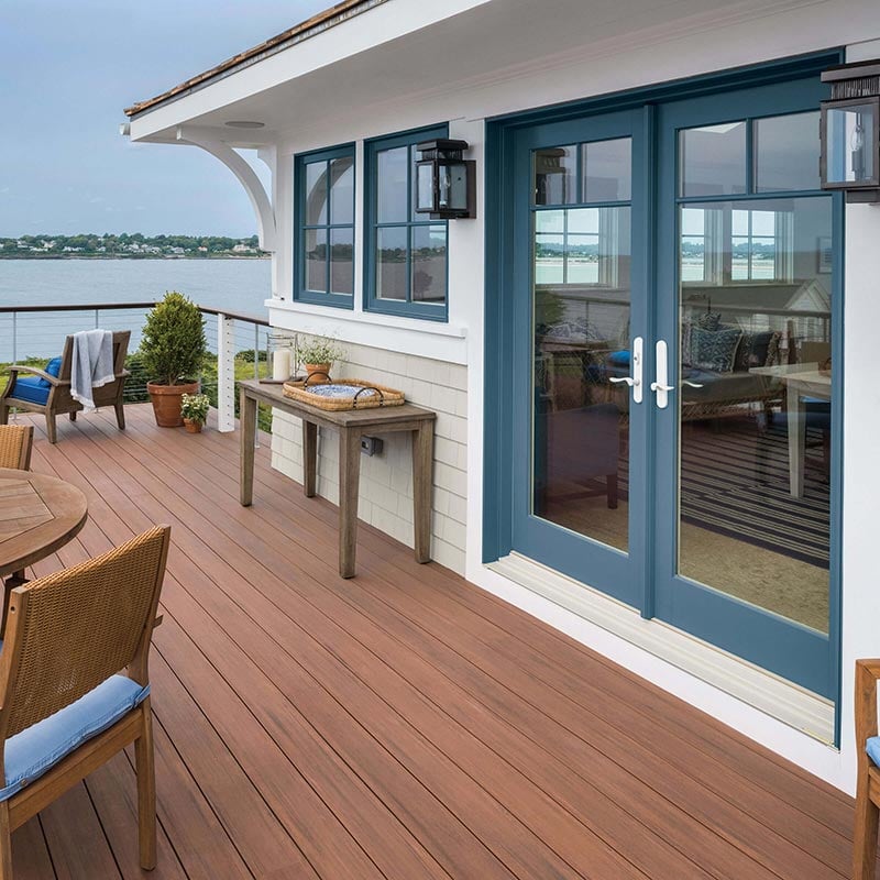 Lakeside View From Patio With Signature Ultimate Swinging French Door