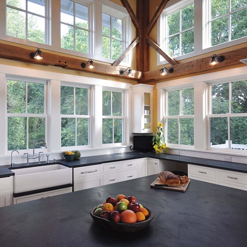 Large Kitchen With Signature Ultimate Wood Double Hung Windows 
