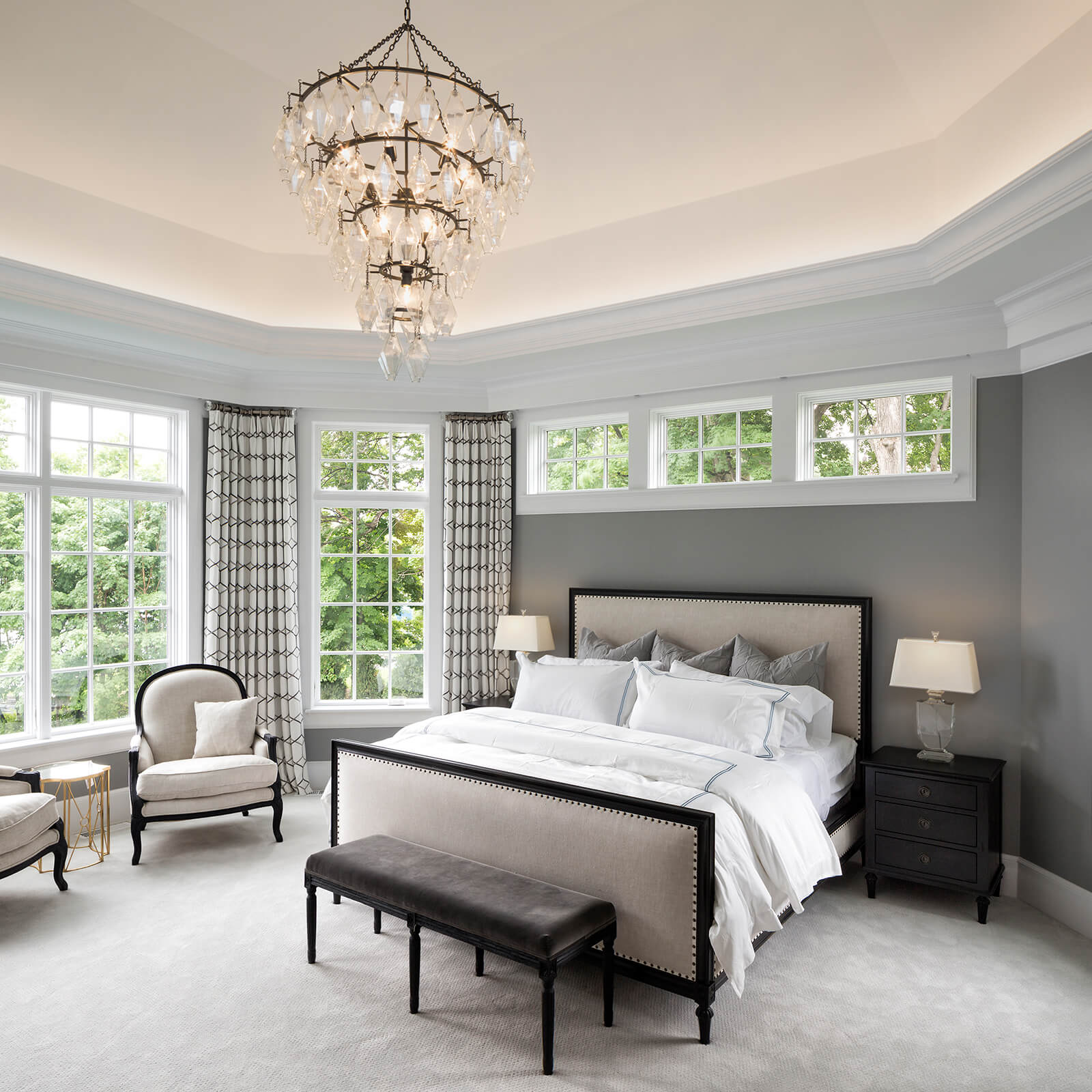 Large Master Bedroom with Marvin Elevate Casement Windows and Elevate Picture Windows