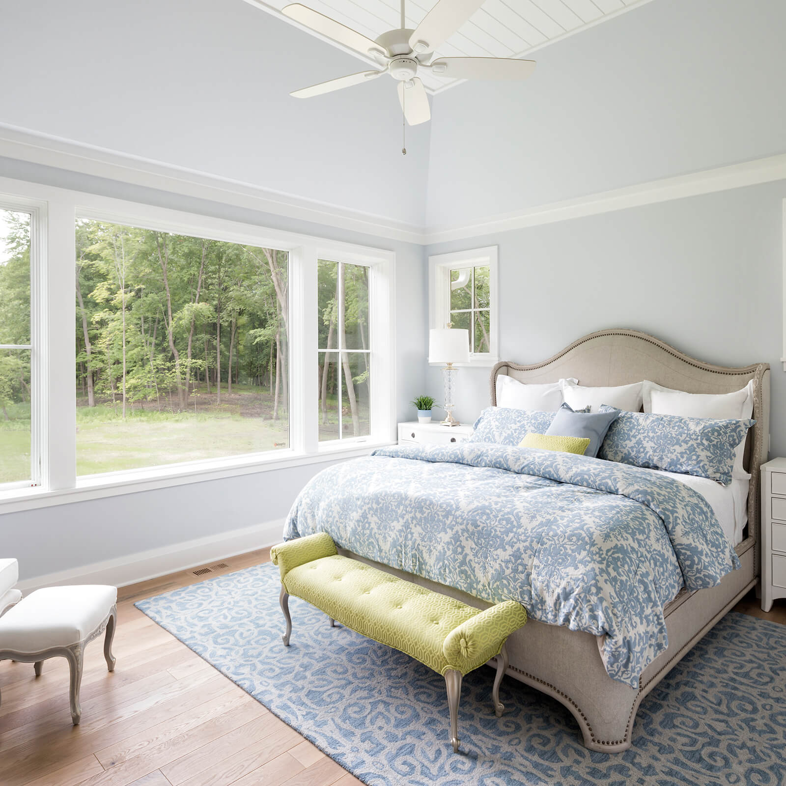 Bedroom with high ceilings with Marvin Elevate Casement and Direct Glaze Windows
