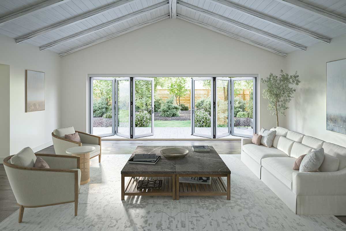 Living room with Elevate Bi-Fold Door