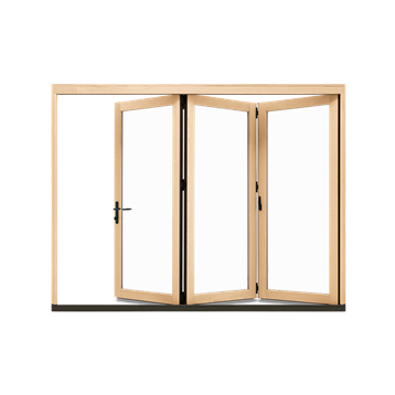 Marvin Elevate Bi-Fold Door Interior product shot with Pine finish 