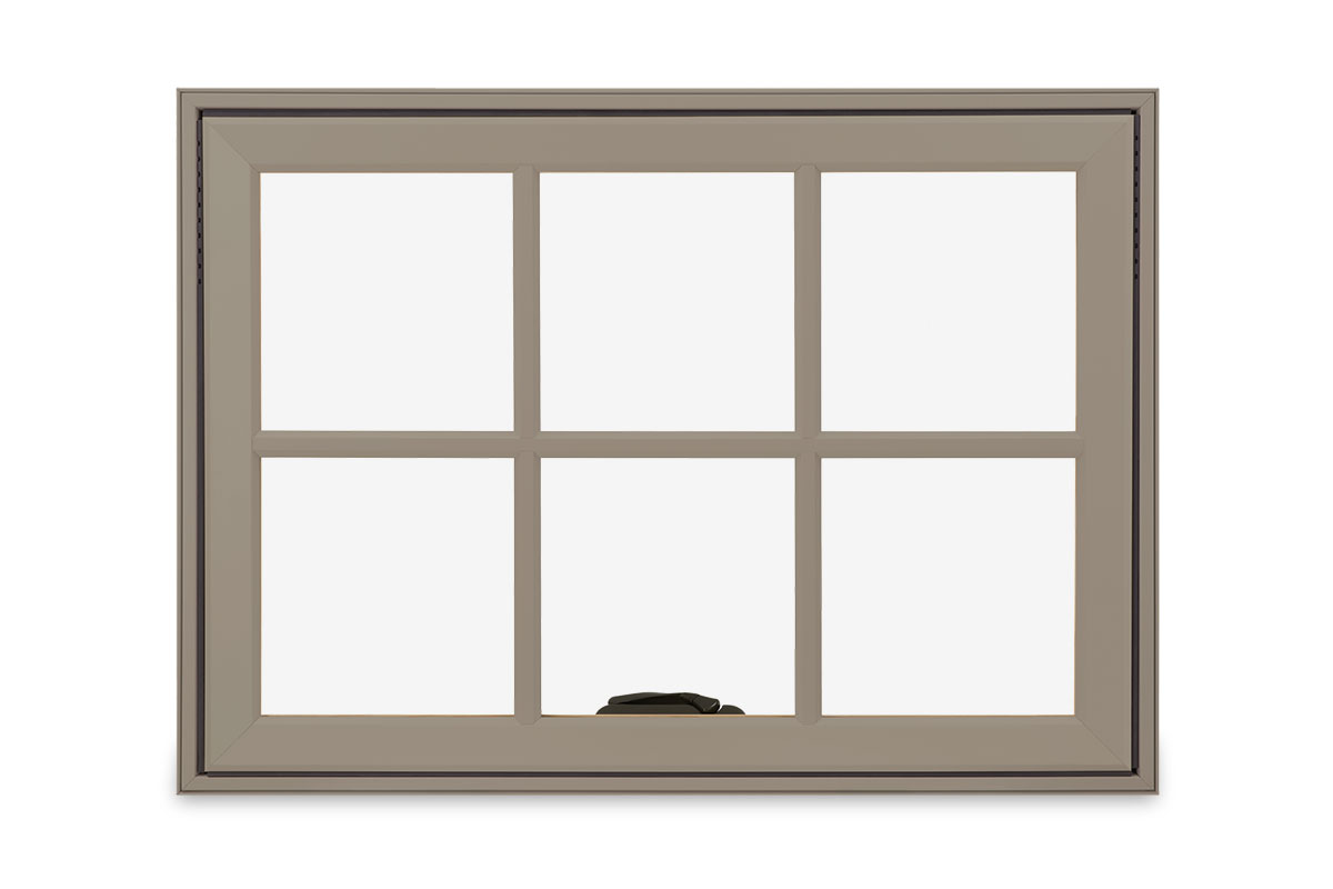 Elevate Awning Narrow Frame Window Exterior View in Pebble Gray