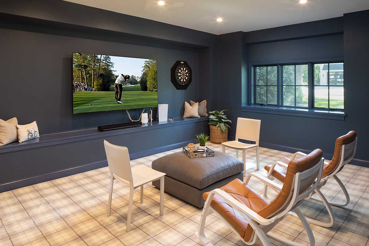 Entertainment room with Marvin Elevate Casement and Picture windows
