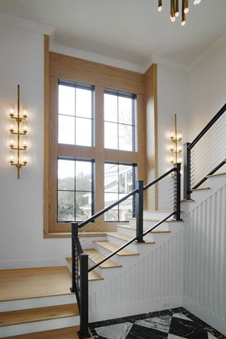 Interior stairwell with Marvin Elevate Casement and Direct Glaze windows