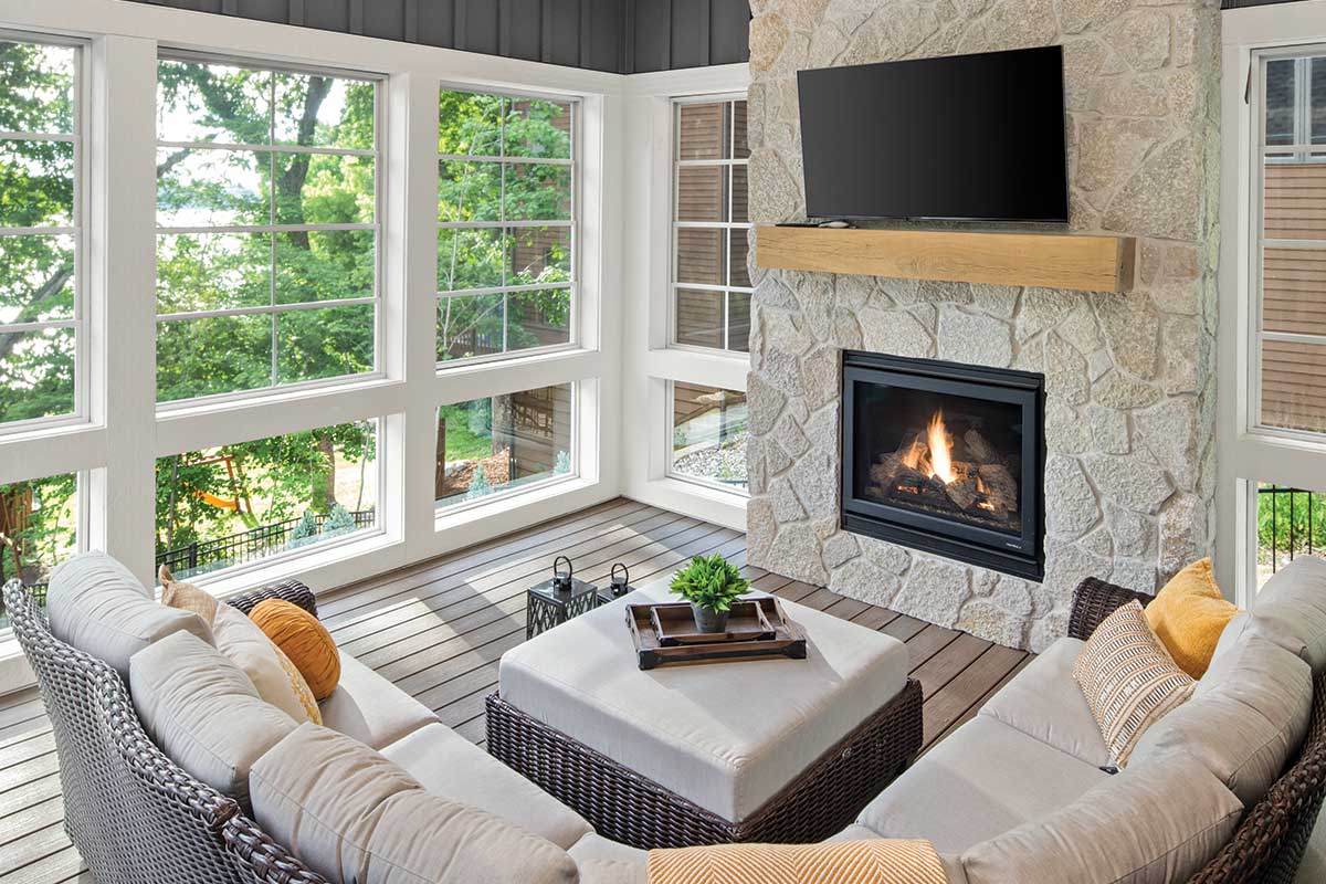Living room with Marvin Elevate Picture windows