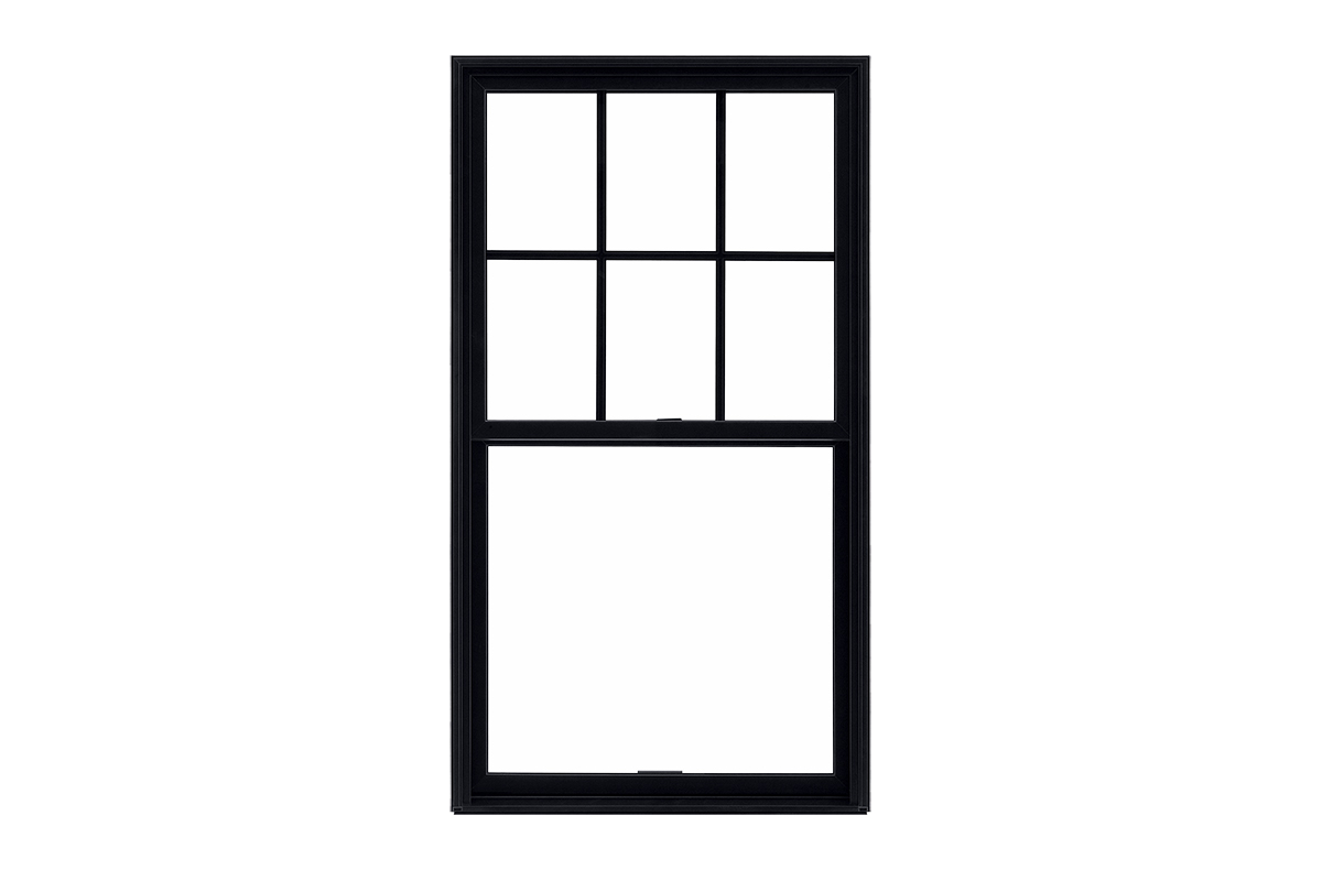 Marvin Essential Double Hung Window Exterior View In Ebony