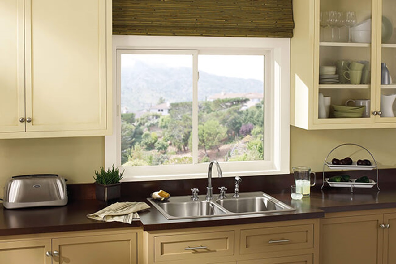 Kitchen With Marvin Essential Glider Window Above Sink